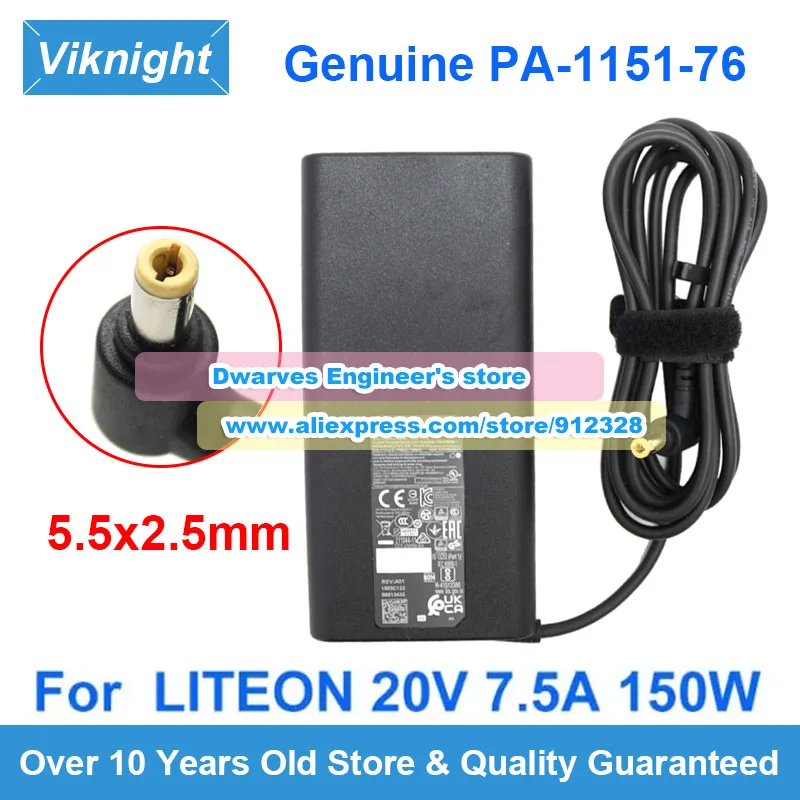 Slim Original PA-1151-76 AC Adapter 20V 7.5A 150W Liteon Charger For Clevo NP50PNK GIGABYTE G5 KF G5 KF5 Power Supply 5.5x2.5mm