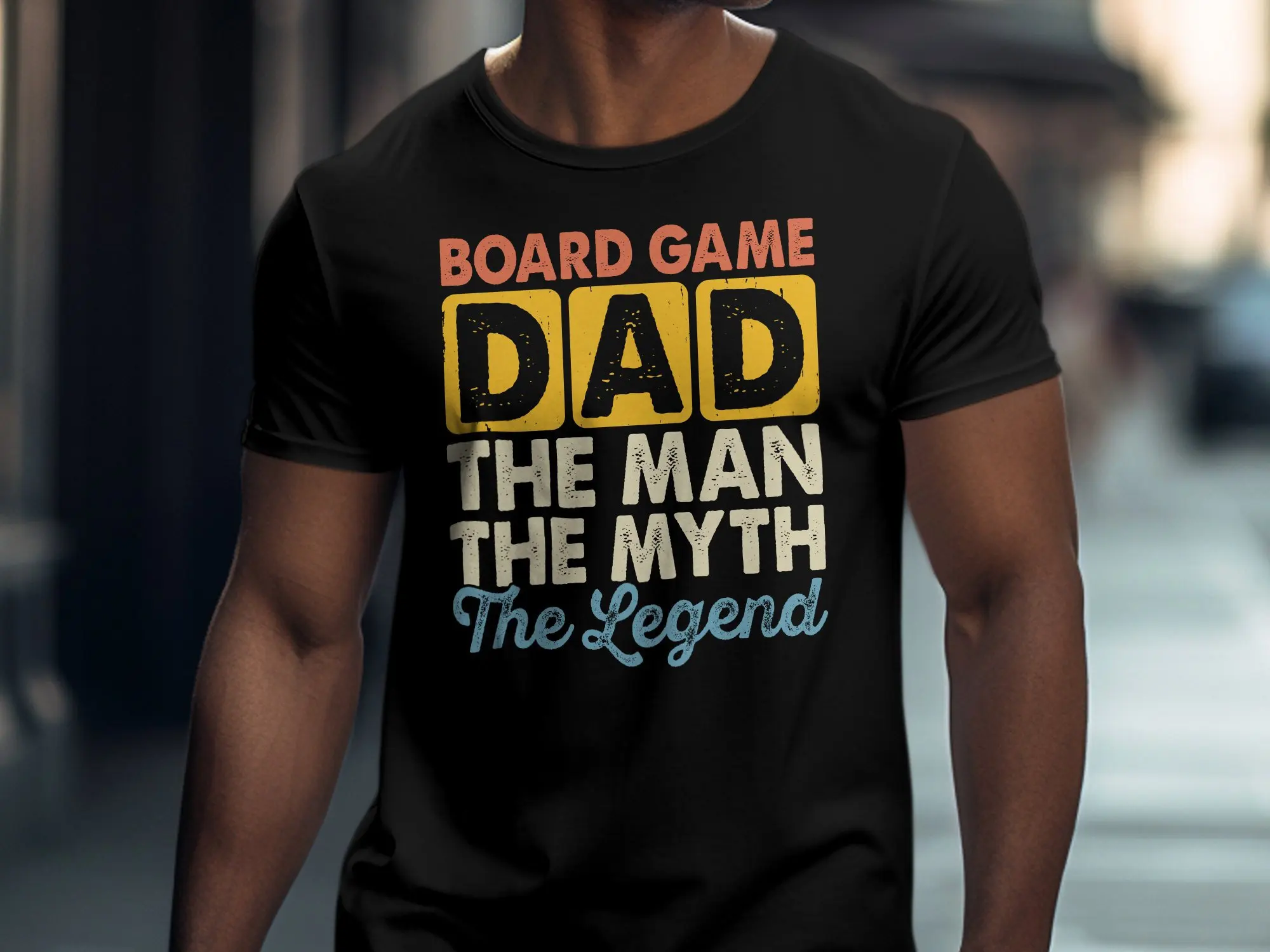 Board Game Dad T Shirt The Man Myth Legend Father's Day Men's Casual Fun Family Gaming