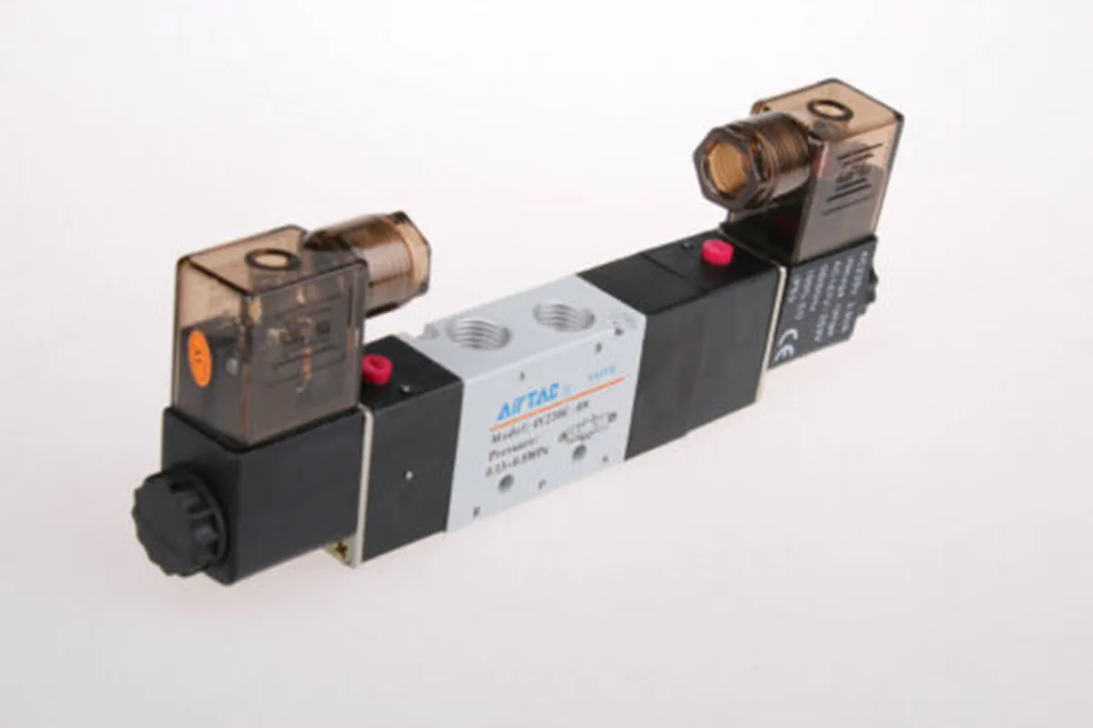 

4V230-08P 1/4BSP 5Ports3Pos Dual Solenoid Pneumatic Air Valve AC220V 110V DC12V 24V