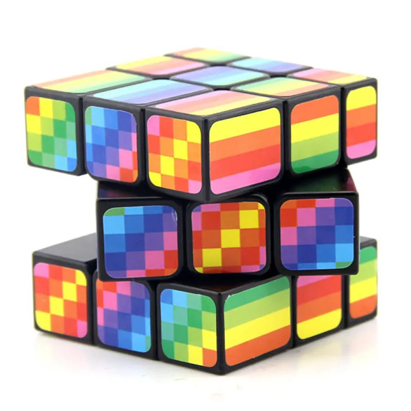 مكعب Foxin السحري للأطفال ، لغز سرعة احترافي ، مرآة ألوان قوس قزح ، دماغ ملتوي ، ألعاب تعليمية ، Picube ، 3x3x3
