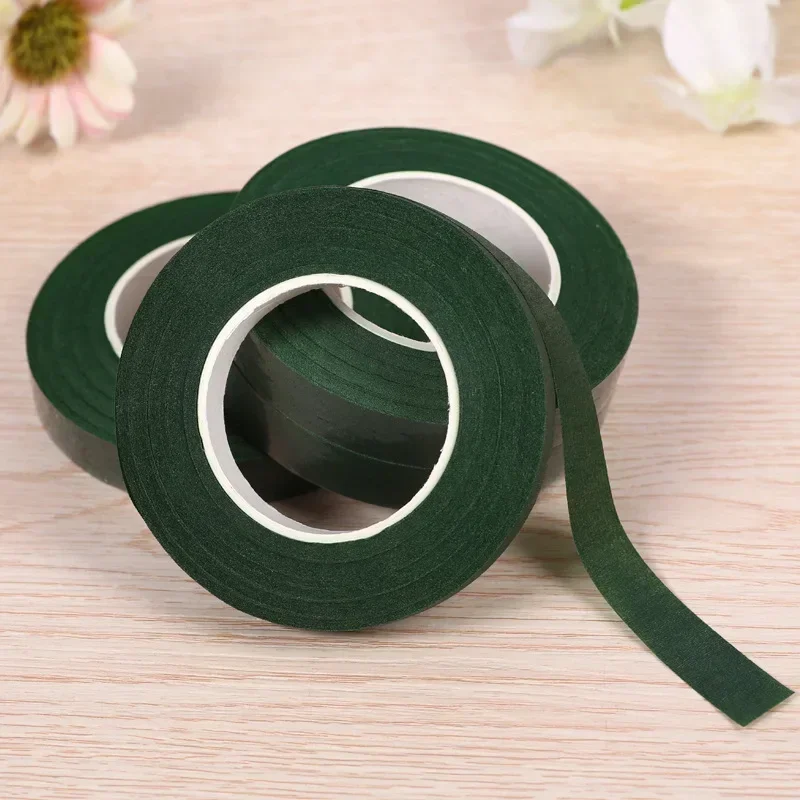 12 Rolls Artificial Stem Wrap Flower Stamen Floral Tape  Corsages Buttonhole Florist Green Nylon DIY Handwork Supplies 25 Yard