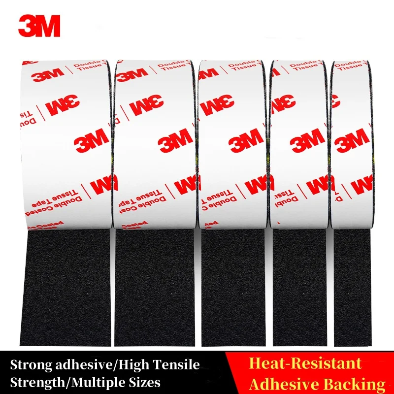 

3M Black Double-Sided Adhesive 5M 16-30mm Strong Non-Trace High Temperature Resistant Hook and Loop Fastener Back Tape