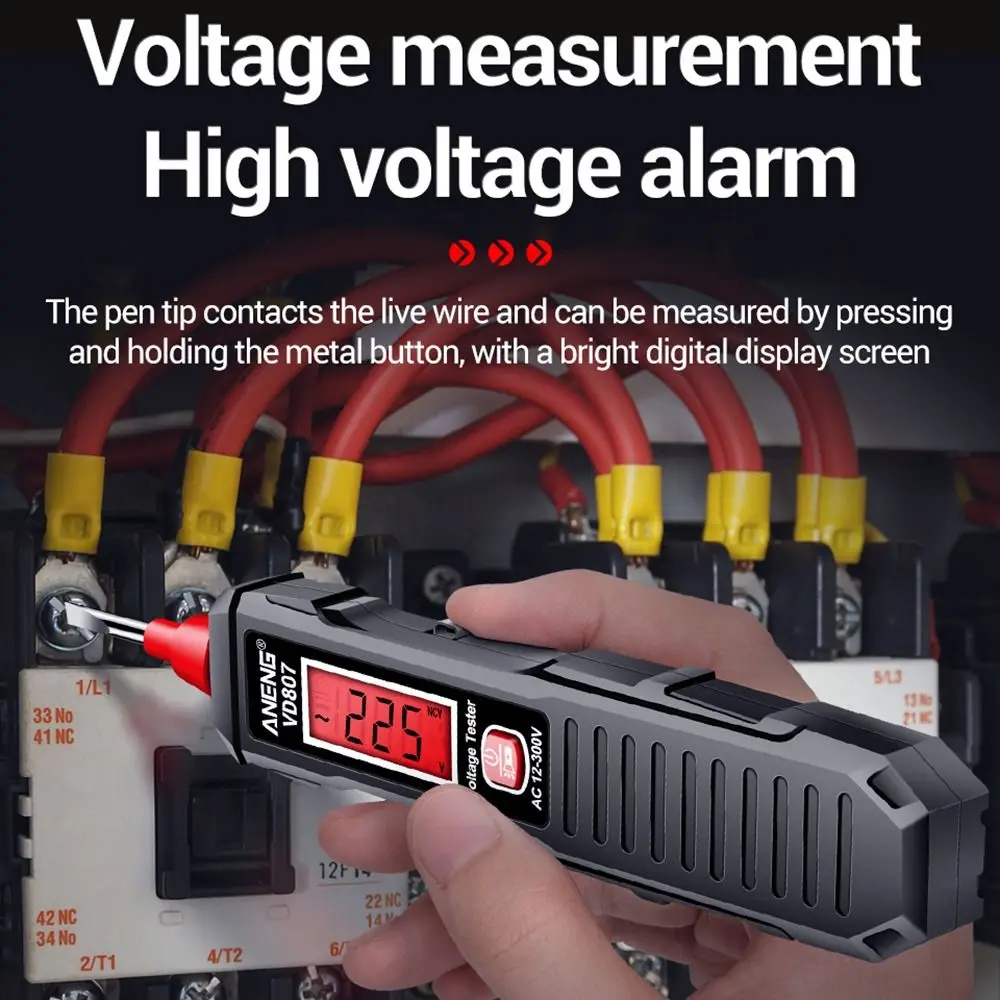 ANENG VD807 Smart Induction Tester Pen AC 12-300V Voltage Tester NCV Sensor Wire Detector 50/60Hz Professional Electrician Tool