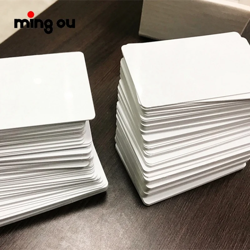 100pcs a lot high quality hot printing sublimation plastic white Smart Business blank PVC card materials 0.76mm thickness