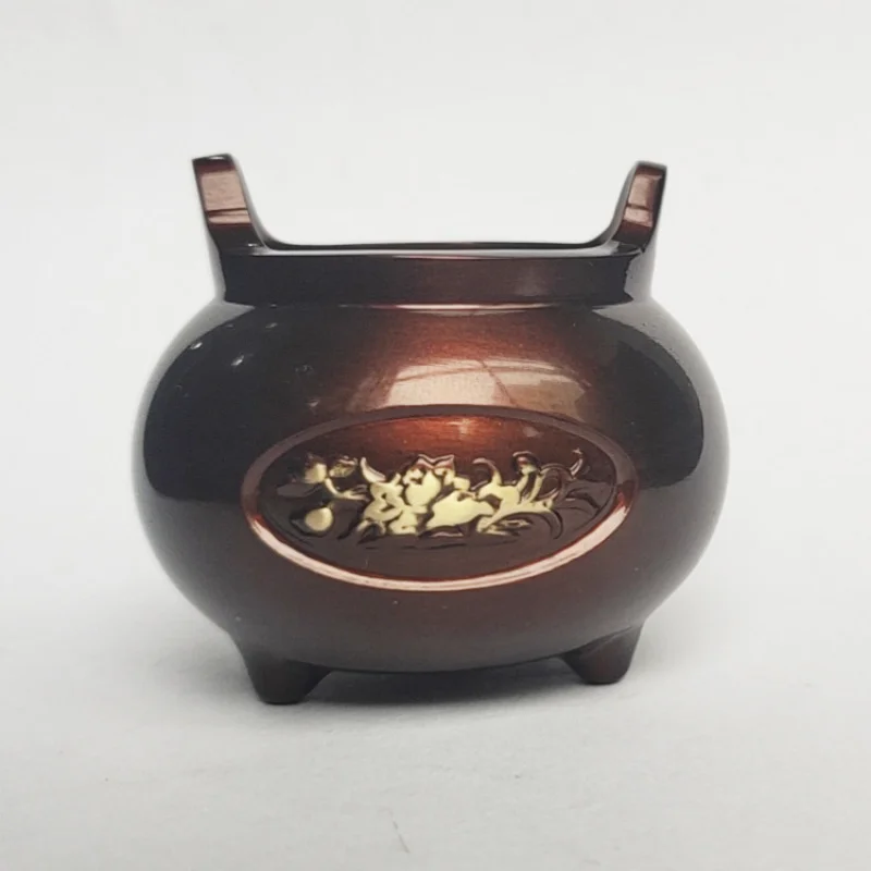 

Chinese Style Pure Brass Small Mini Ornament Retro Home Use Incense Sandalwood Aromatherapy Burner Craft