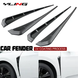 2pcs Universal Carbon Fiber Car Flank Fender Fake Side Air Outlet Vent Cover Decorative Sticker Modification Styling Exterior