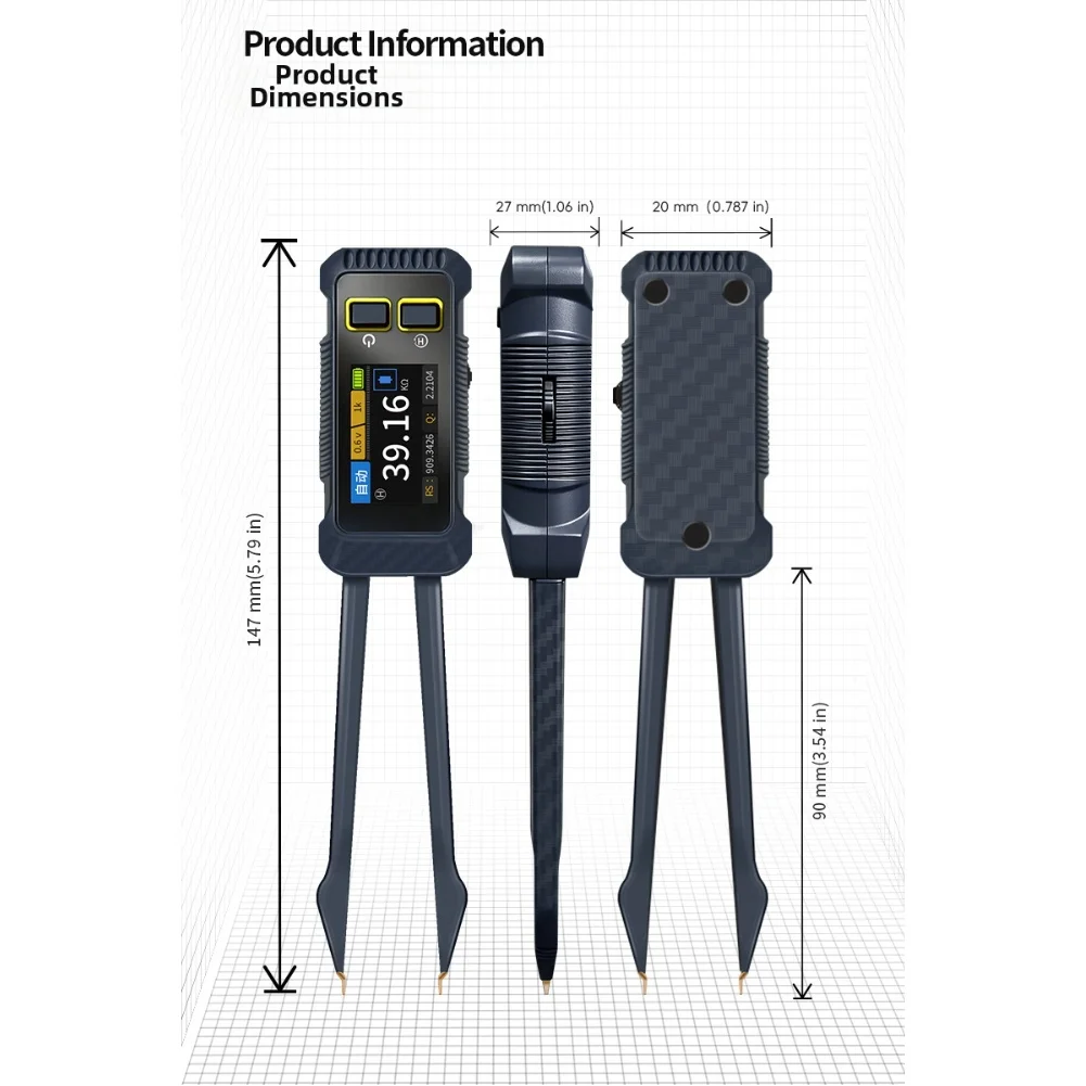 JD-1795 LCR Bridge Tweezers for Rapid Measurement of For SMD Components with Impedance Reactance and Loss Tangent Analysis