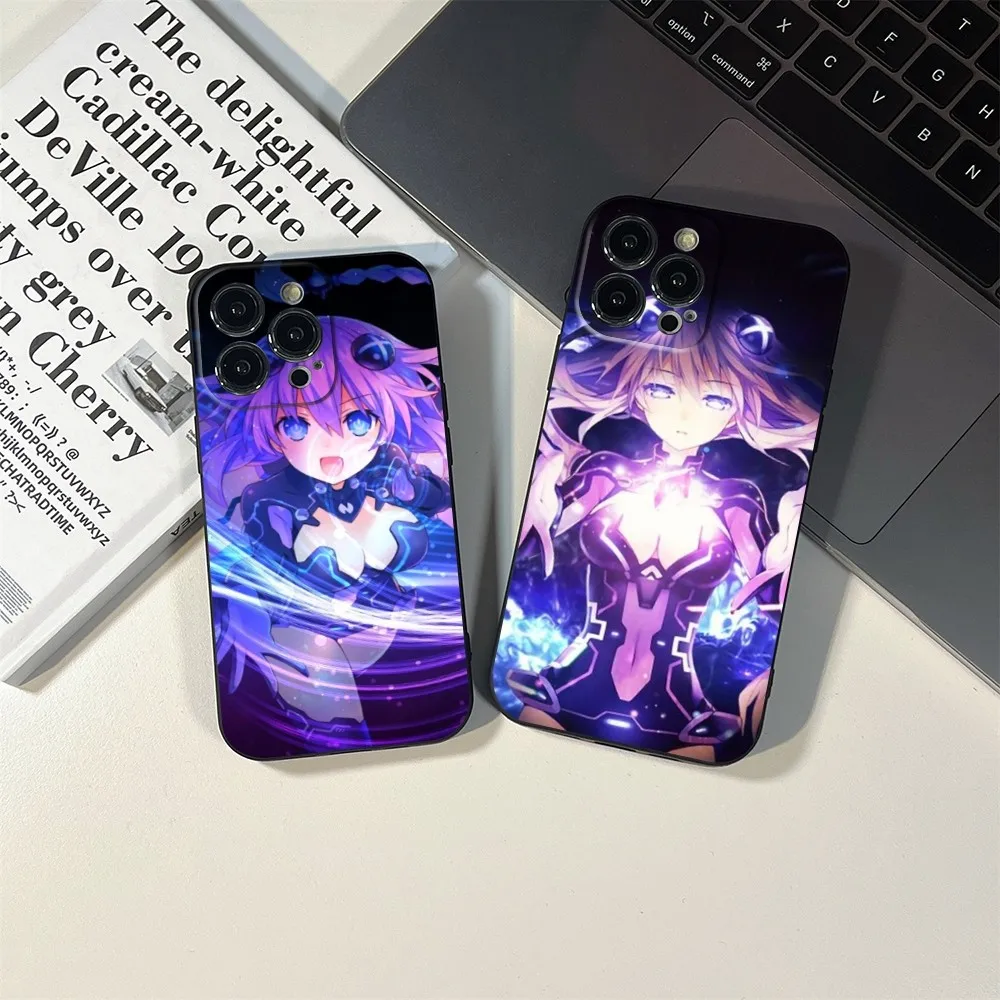 Funda de teléfono Hyperdimension Neptunia, fundas negras para IPhone 15, 14, 11, 12 Pro, 8, 7, 15 Plus, 13 Pro MAX, XR, XS, MINI SE, 2020