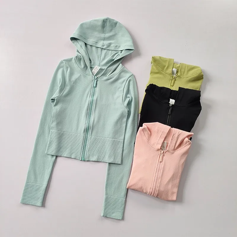 

2022 Women Hoodie Sports Jacket Long Sleeve Yoga Shirt Winter Gym Top Running Coats Zipper Jacket Fitness Clothing Top