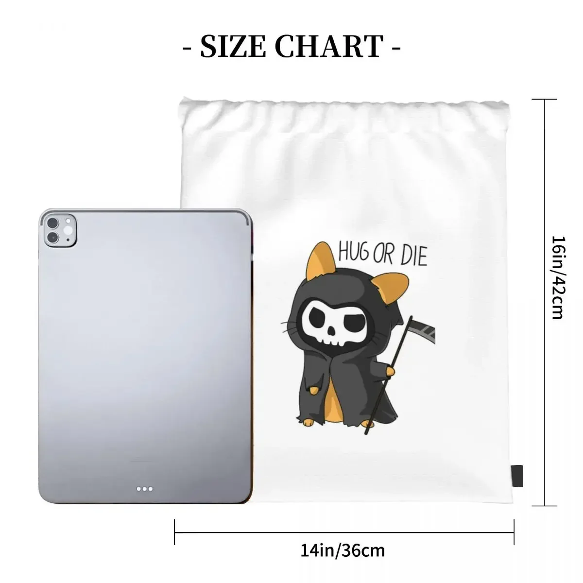 Hug Or Die Backpacks Multi-function Portable Drawstring Bags Drawstring Bundle Pocket Sundries Bag BookBag For Man Woman School