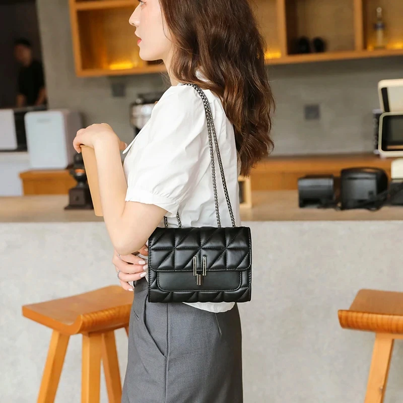 Lingge bag chain bag single shoulder bag diagonal cross style crossbody bag for women image 2