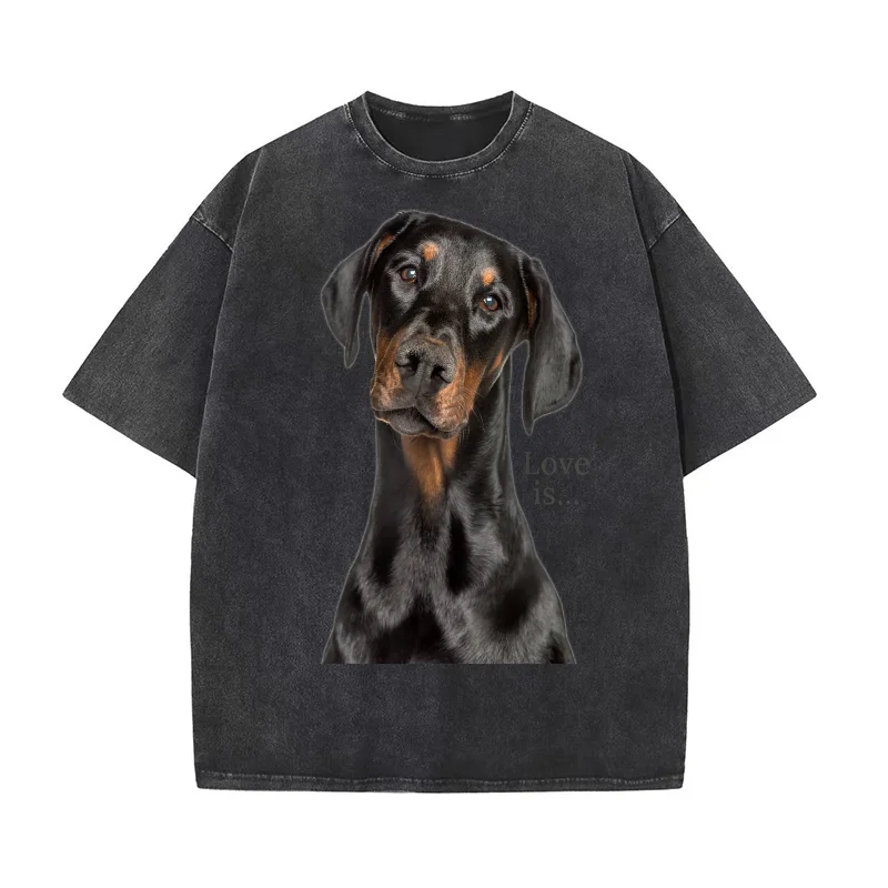 

Doberman Shirt Doberman Pinscher Dog Mom Dad Love Pet Puppy T-shirt Men's Tee Shirt Short Sleeve Male Clothes Fashion