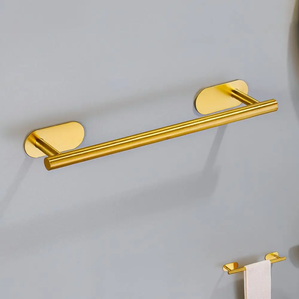 Stainless Steel Bathroom Accessories Set Punch Free Wall Mounted Towel Rack Holder Modern Organization Storage Organizer