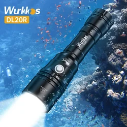 Wurkkos DL20R Diving Flashlight Rechargeable 18650 LED Scube Light IPX-8 Waterproof XHP50.2 3200lm Hidden USB-C Port ATR