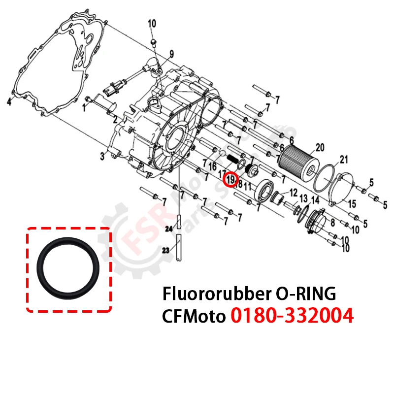 10 個左クランクケースネジプラグ O リング CFMOTO 191Q 191S 191R 2V91W エンジン 400 500 600 800 1000 FKM O リング 0180-062205