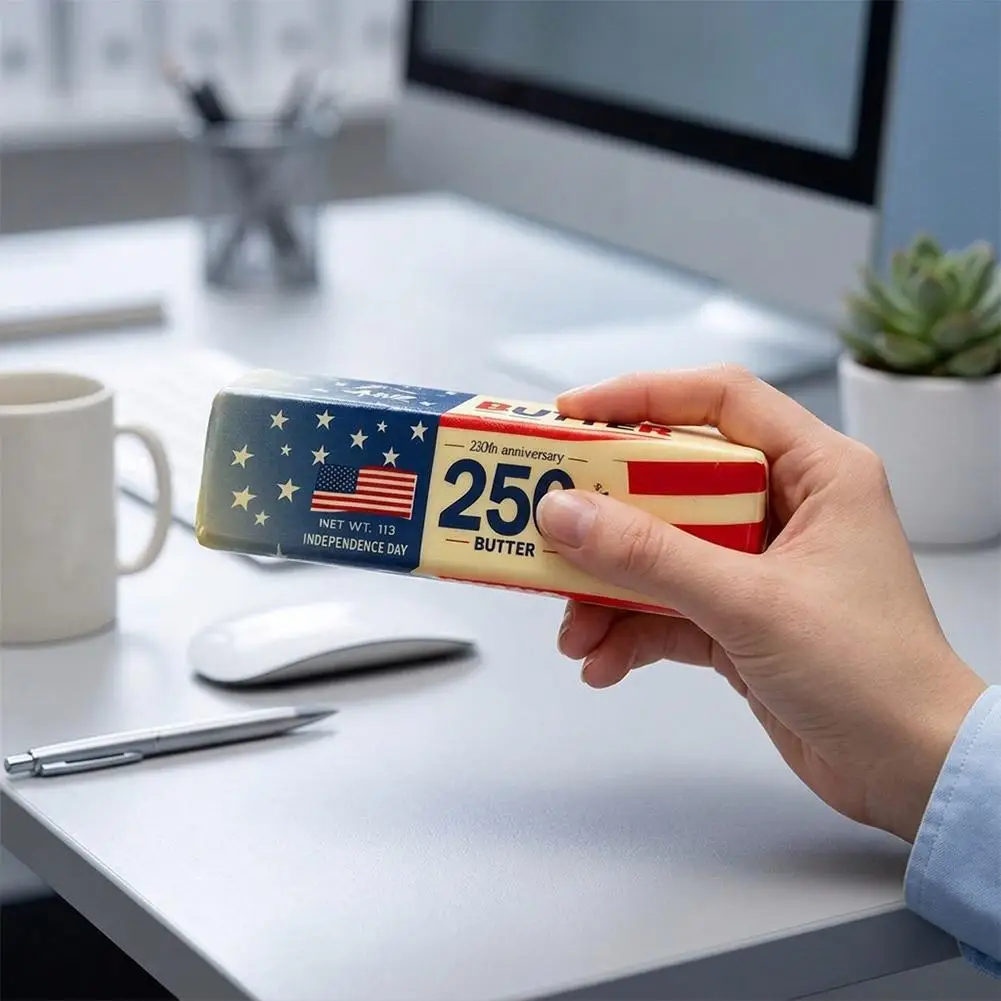 250th Anniversary Butter Stick Fidget Toys Squishy Elastic Cheese Stick Funny Decompression Stress Anxiety Relief Game Squeeze