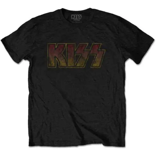 

Винтажная классическая черная футболка с логотипом KISS, Новинка
