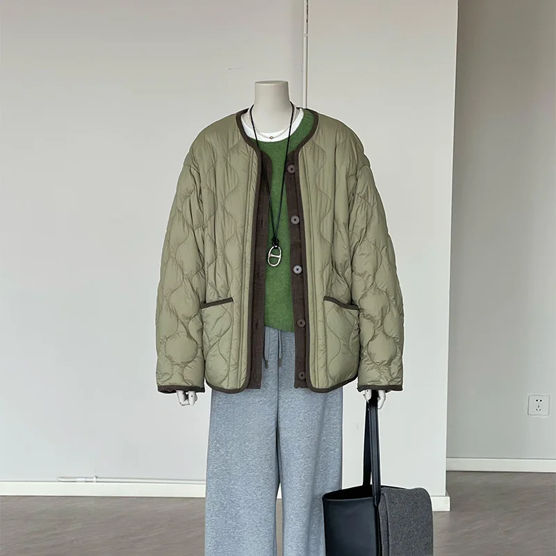 Inverno Thiened Cotton Jaet Donna Loose Fit Faionable Color Blo Capispalla caldo plus Size Retro Sle Long Sve Coat