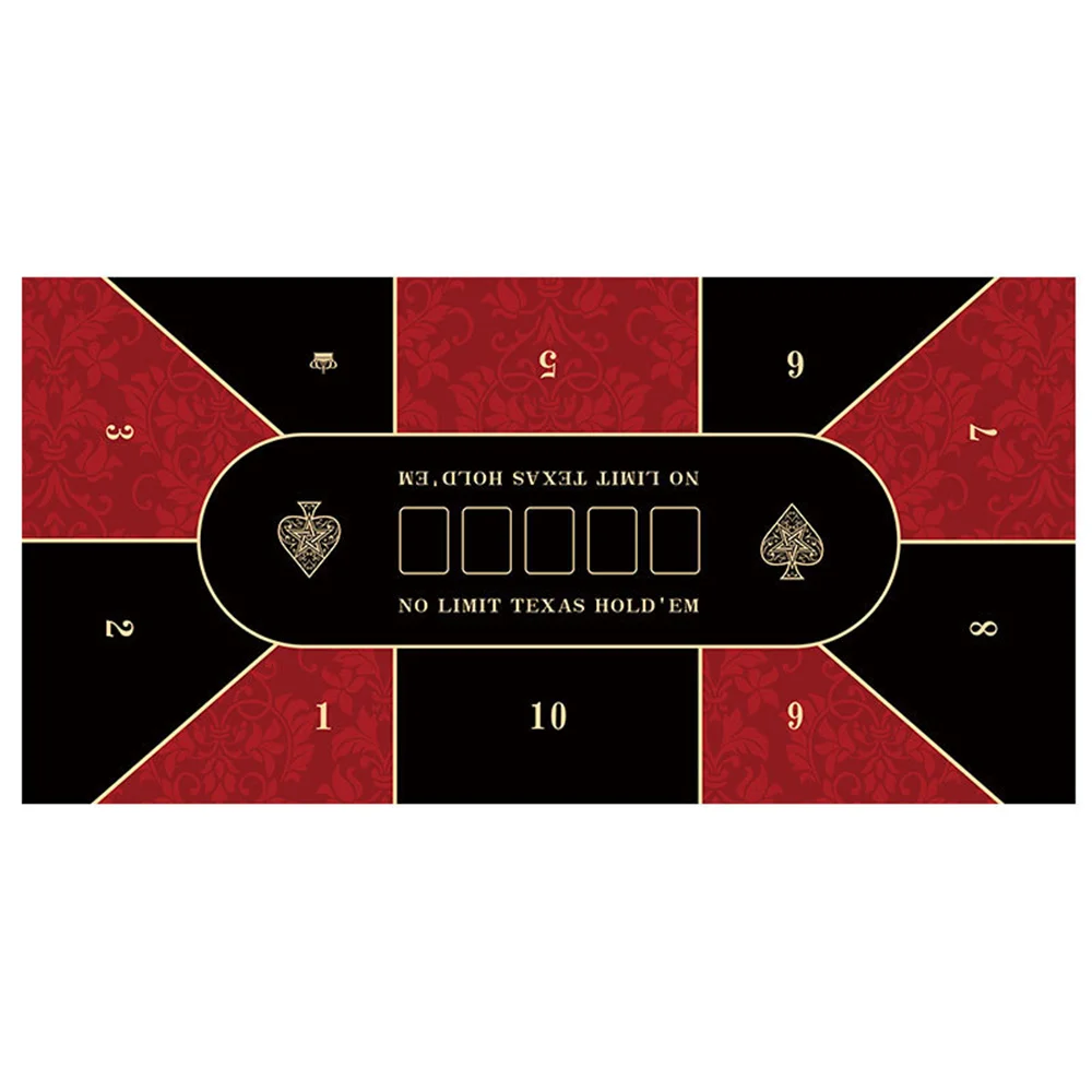 

Rubber Texas Hold'em Table Mat 10 Players Casino Poker Table Anti Slip Tablecloth Poker Mats for Party Entertainment Accessories