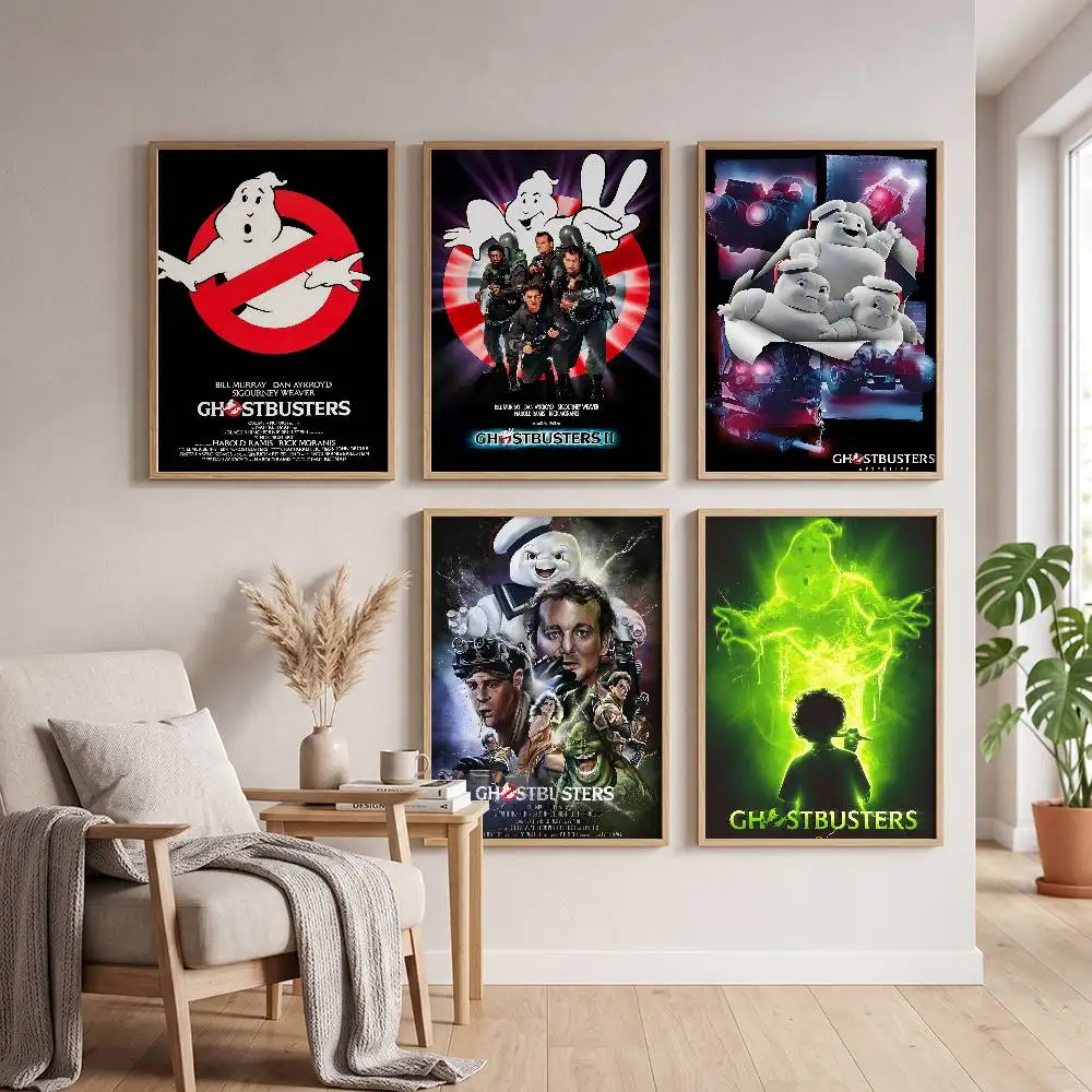 G-Ghostbusters Movie Anime Poster Self-adhesive Art Waterproof Paper Sticker Coffee House Bar Room Wall Decor