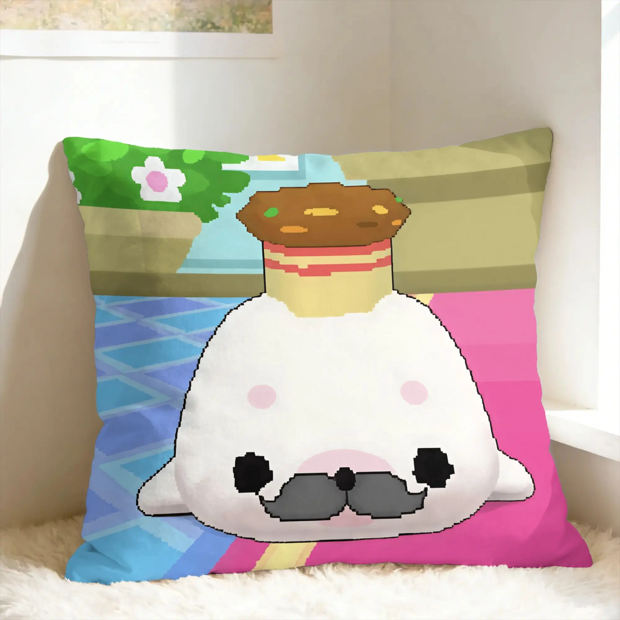 CUTE M-Mamegoma Seal Pillow Cover  Cute Funny Pillow Case For Wedding Party Home Decor Soft Pillowcases Gift