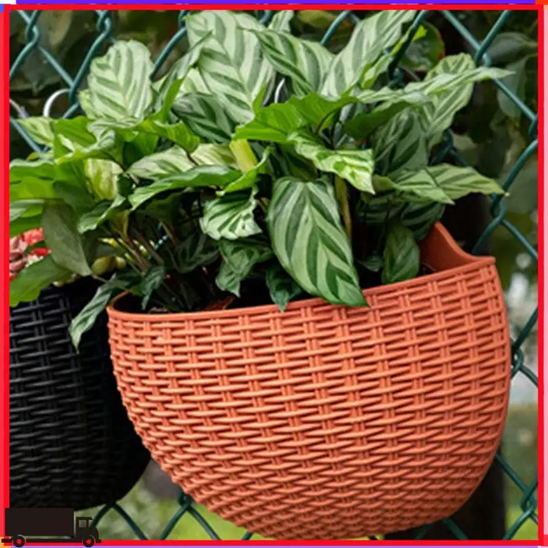 

Premium Wall Flower Pots Wall-Mounted Flower Pots Semi-Circular Fence Flower Pots With Drainage Hooks
