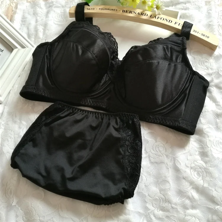 Conjunto Lingerie 2 Peças para Mulheres, Sutiã Plus Size, Roupa Interior, Calcinhas, Cuecas, B, C, D, E, F, G, H Cup, 34, 36, 38, 40, 42, 44