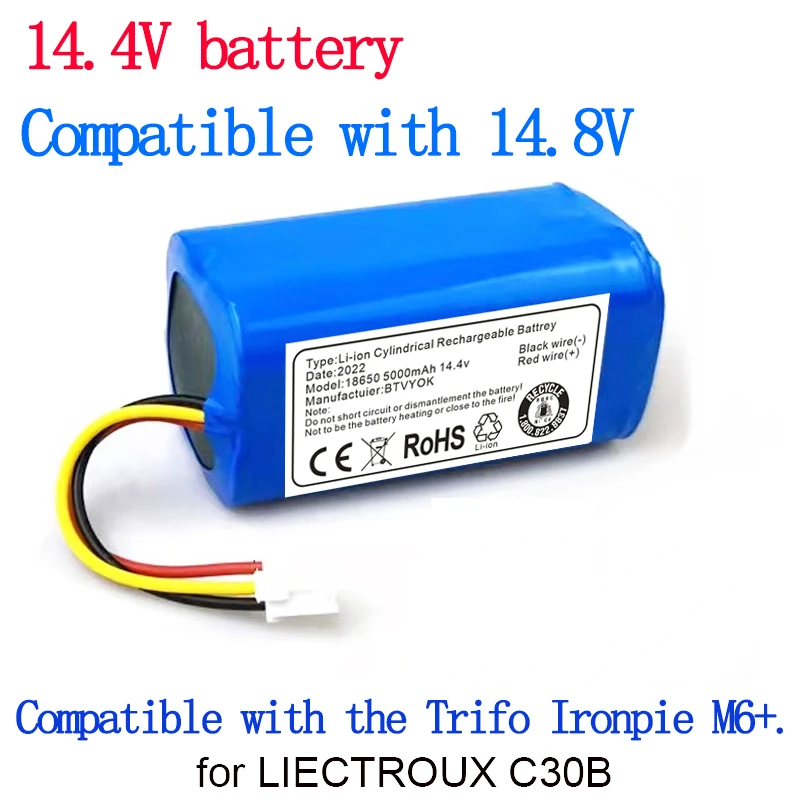 100% Original 14.4v 7000mAh Battery for LIECTROUX C30B Robot Vacuum Cleaner, Free Air Shipping from 1 Piece