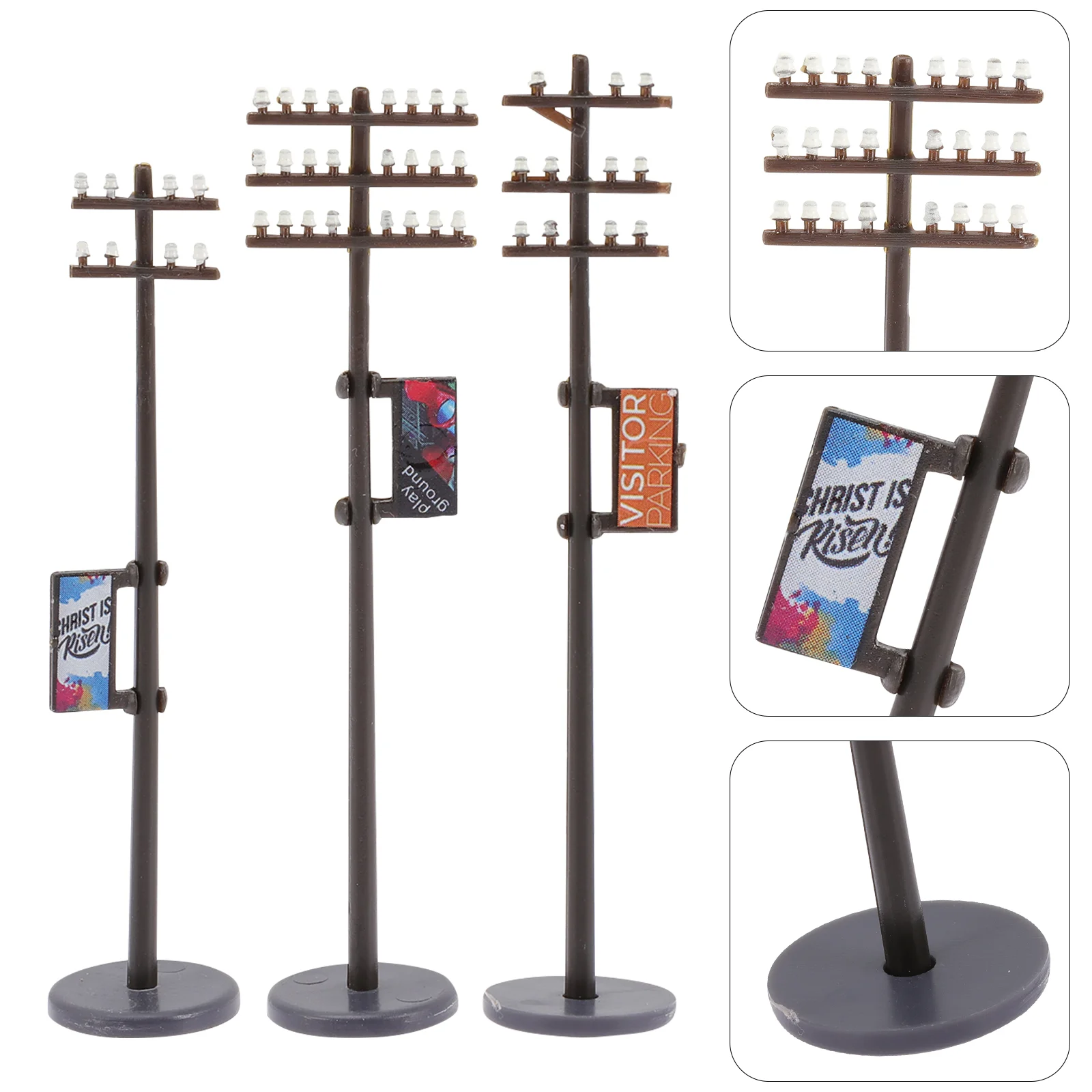 Telegraph Pole Modell Miniatur Kinderspielzeugstangen Sandtisch Abs Mikromodelle