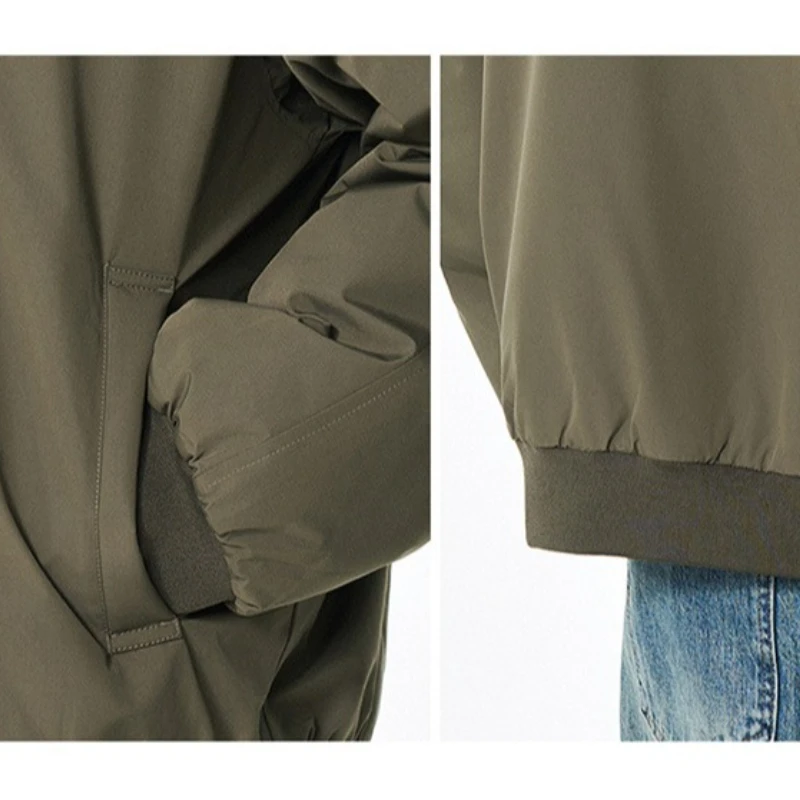سترة قطنية مبطنة بياقة واقفة للرجال، كاجوال للعمل على الطراز الكوري، مجموعة خريف وشتاء 2025