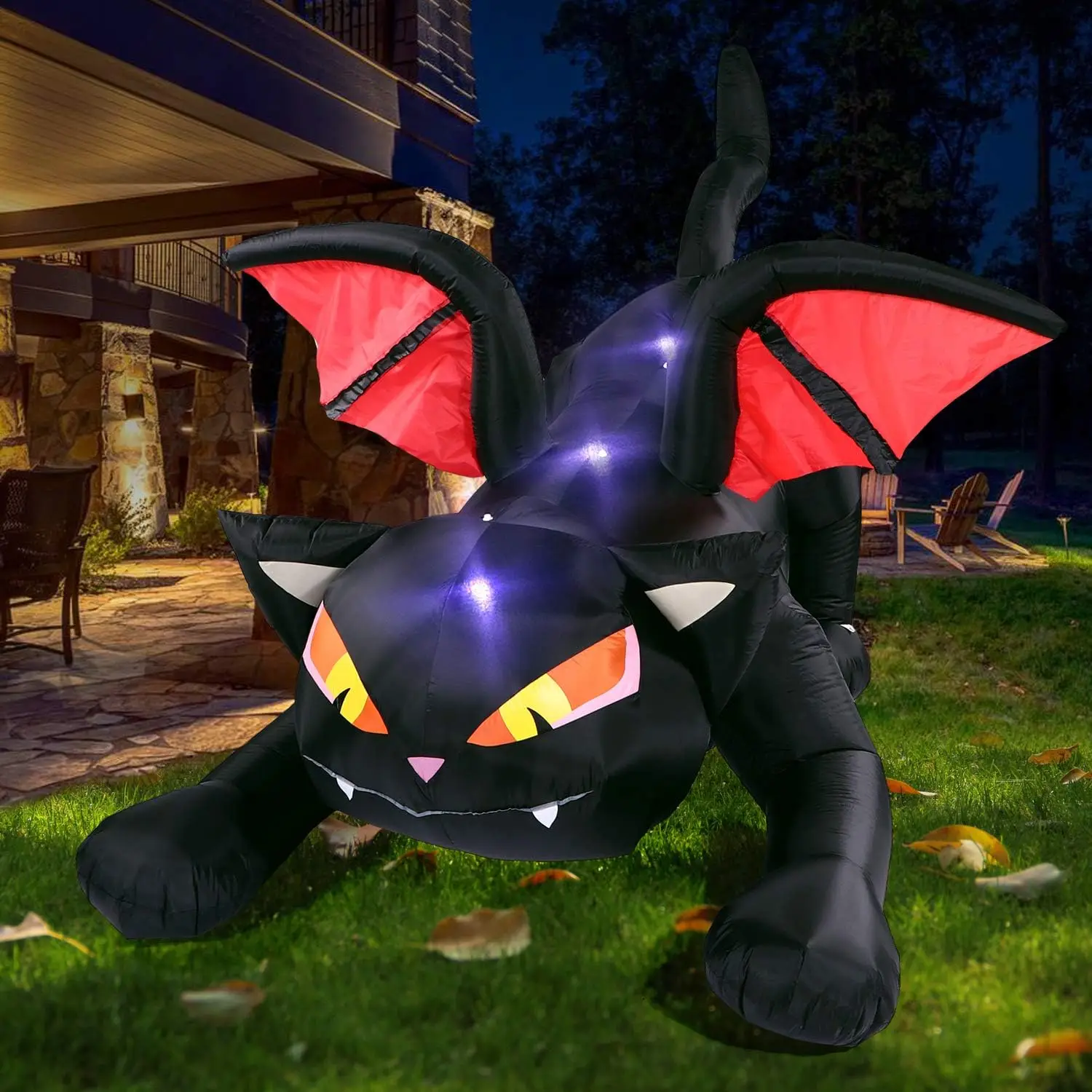 

Decorations Inflatable Outdoor Lighted Black Cat with Wings,Halloween Blow Up Decor for Yard Lawn Garden Party Decor