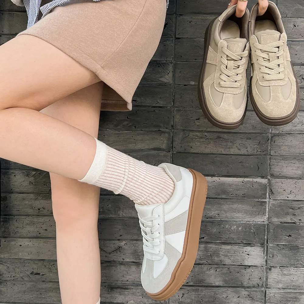 FEDONAS Popular Women Sneakers Splicing Genuine Leather Platforms Spring Summer Shoes Woman Lace-Up Casual Leisure Sport Shoes