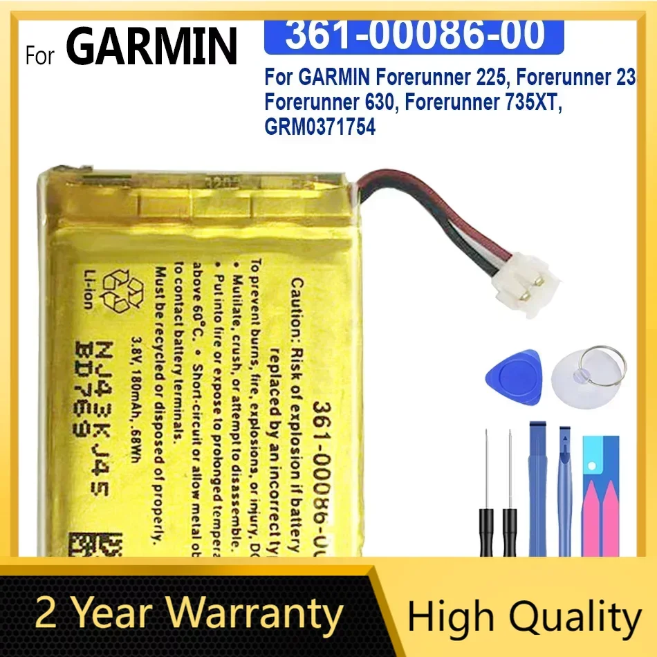 

Smart Watch Battery for Garmin Forerunner, New Battery, 361-00086-00, 220, 225, 230, 235, 620, 630, 735XT