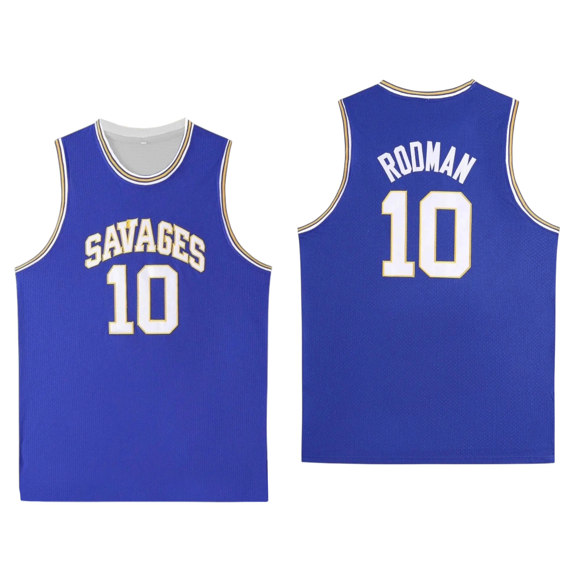 Savages High School Retro Rodman #10 Basketball Jersey Men Women Kids Breathable Mesh Tank Top Summer Casual Sports Vest