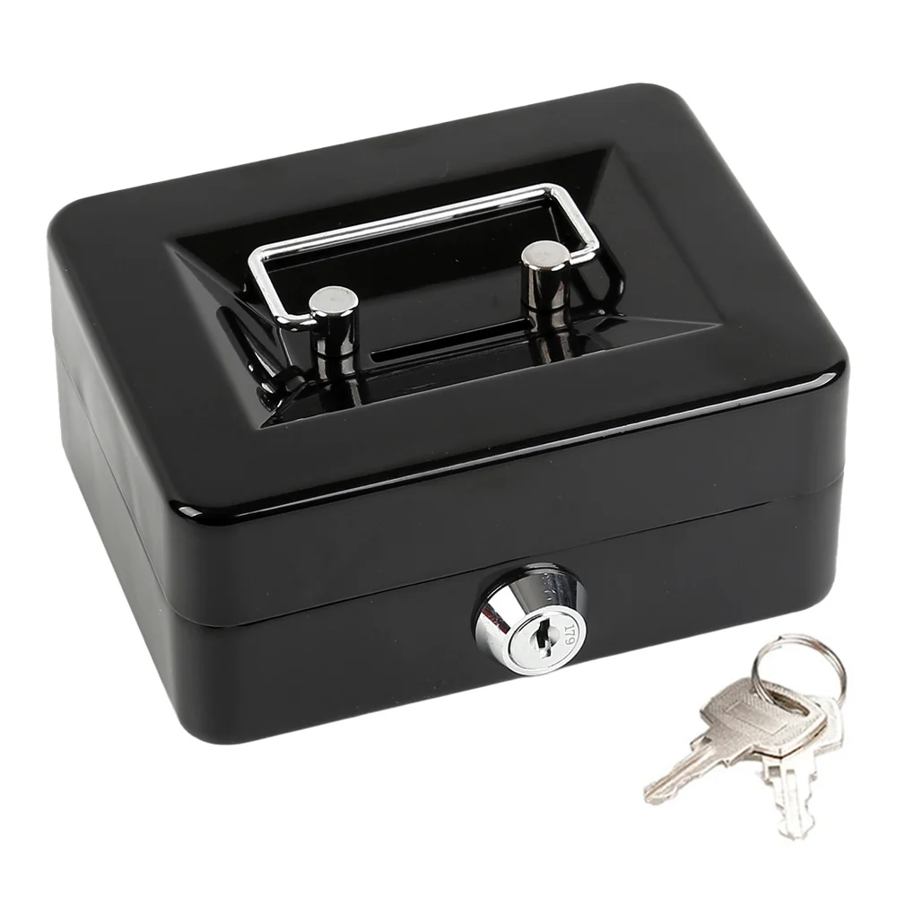 Steel Cash Box Key Mini Safe Lock Box Key Locker Money Bank Security Box Storage Hidden Money Coin Cash Jewellery Carry Box