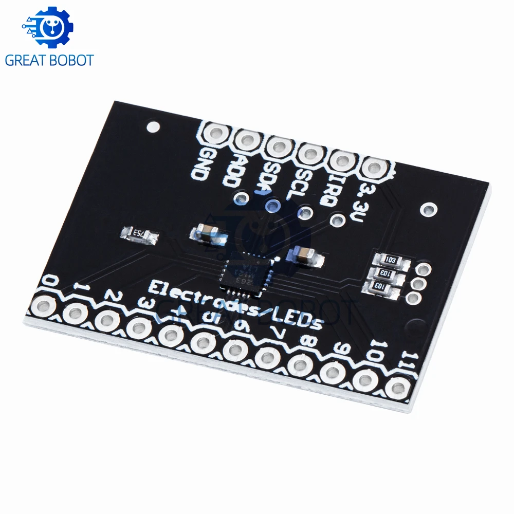 MPR121 V12 Breakout Board (BS): I2C Capacitive Touch Sensor Controller for Arduino Keyboard Development
