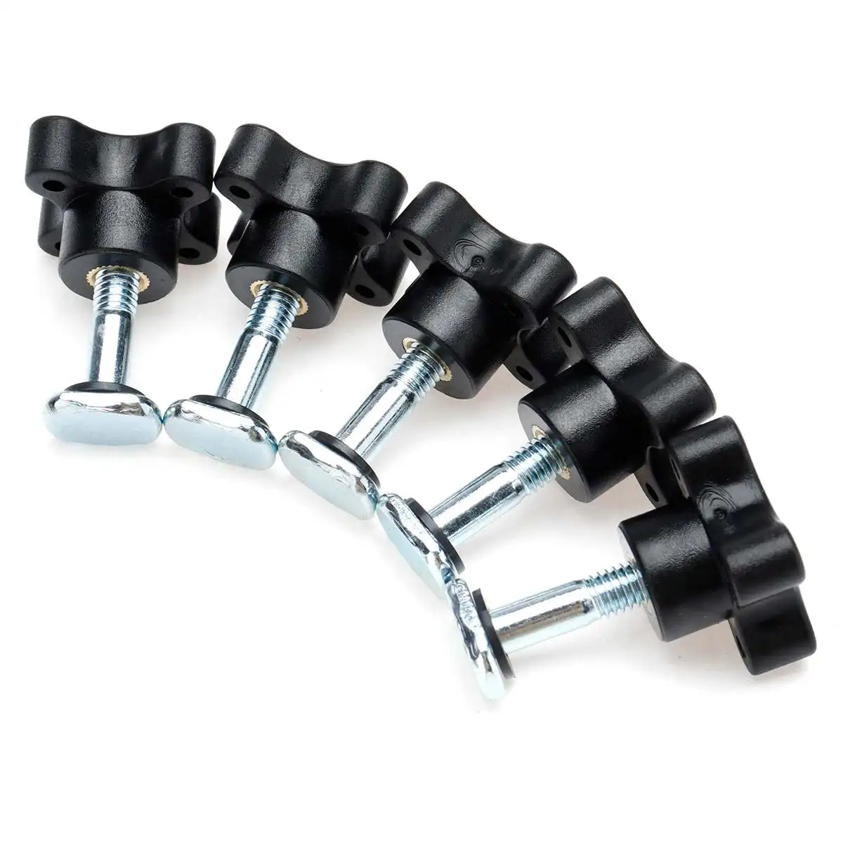 Kit de perilla de pista en T de 5 piezas con rosca de 7 estrellas para carpintería, plantillas y accesorios