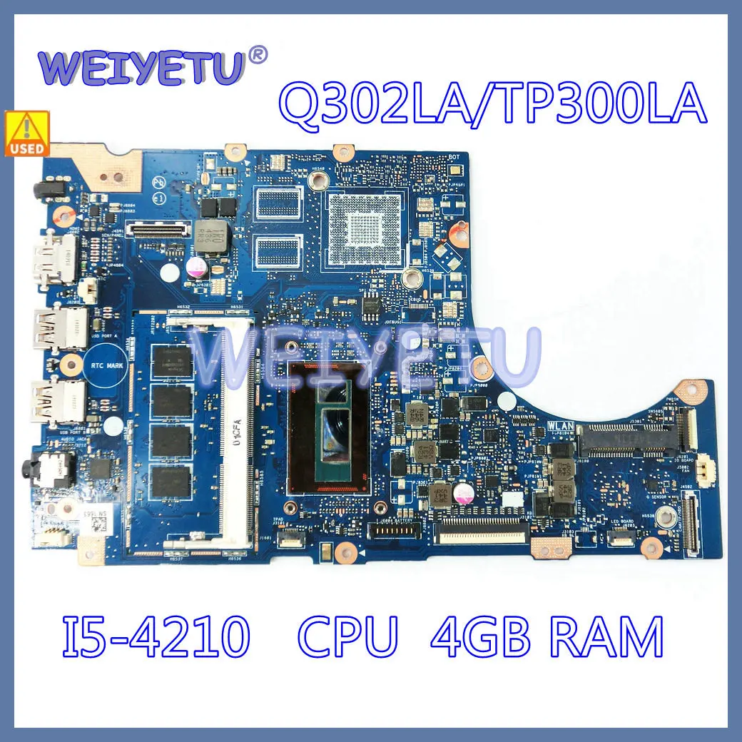 Used TP300LA I5-4210 CPU 4GB RAM Motherboard For ASUS TP300LA TP300L TP300 Q302L Q302LA Laptop Mainboard REV 2.0 100% Test work