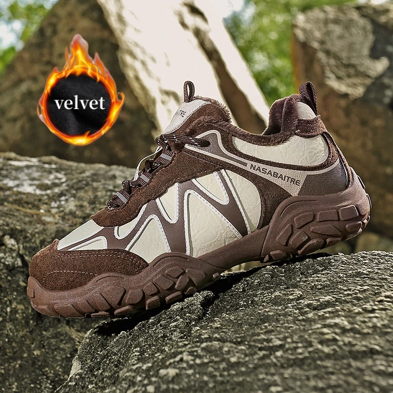 

Зимняя бархатная женская походная обувь, уличные нескользящие треккинговые кроссовки для женщин, удобная теплая прогулочная обувь на меху, женские кроссовки