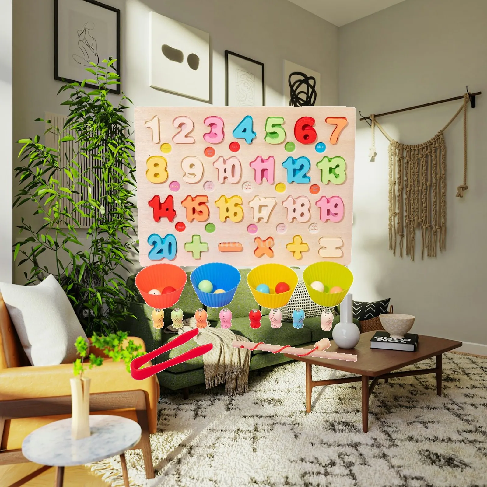 Wooden Board Game Teaser Counting toy children kids Playset Preschool Toy Presents Boys Girls