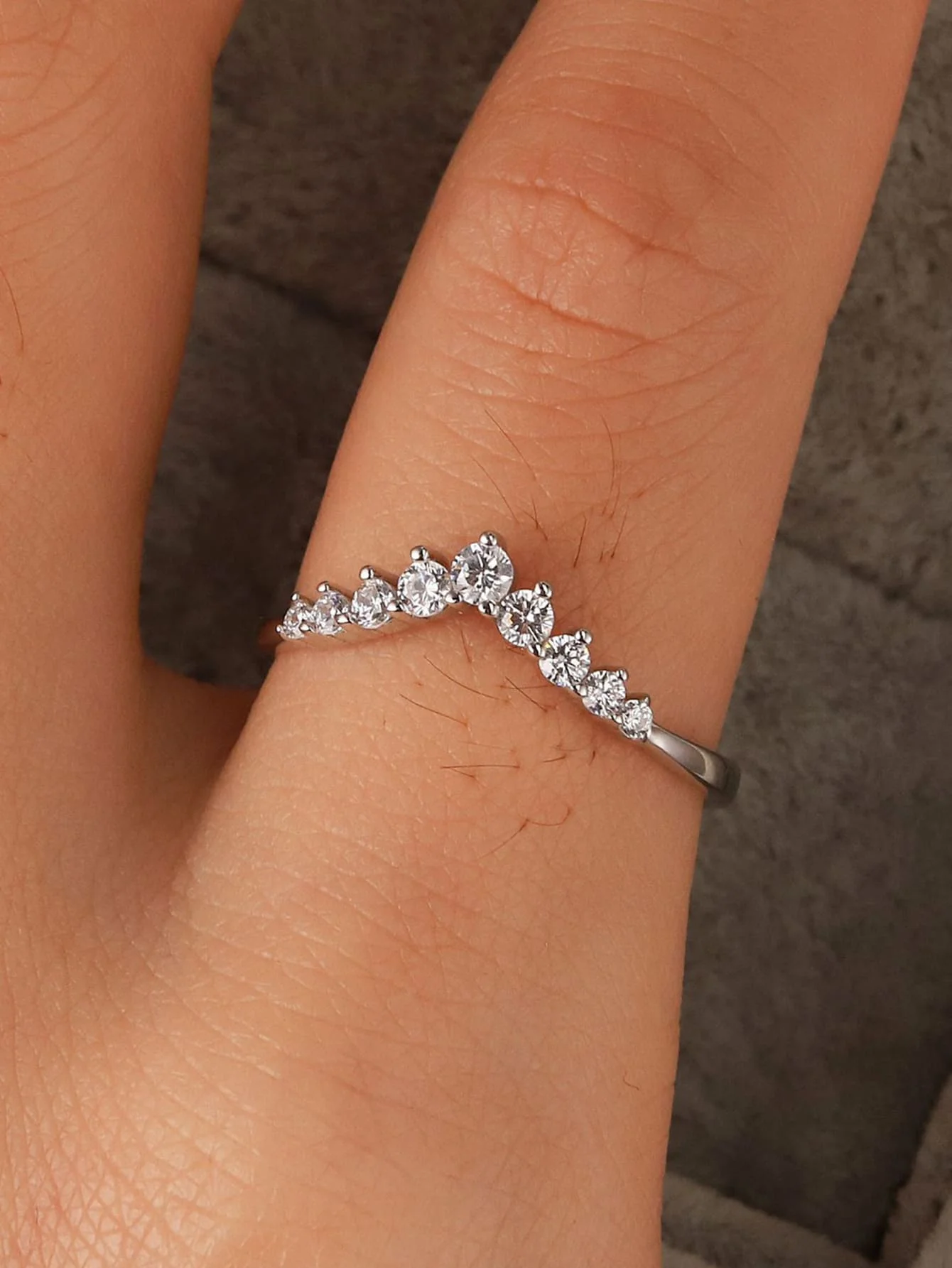 S925 Sterling Silver Little Princess Crown Diamond Ring Simple Sen Series Little Fresh Fine Wedding Engagement Birthday Gift