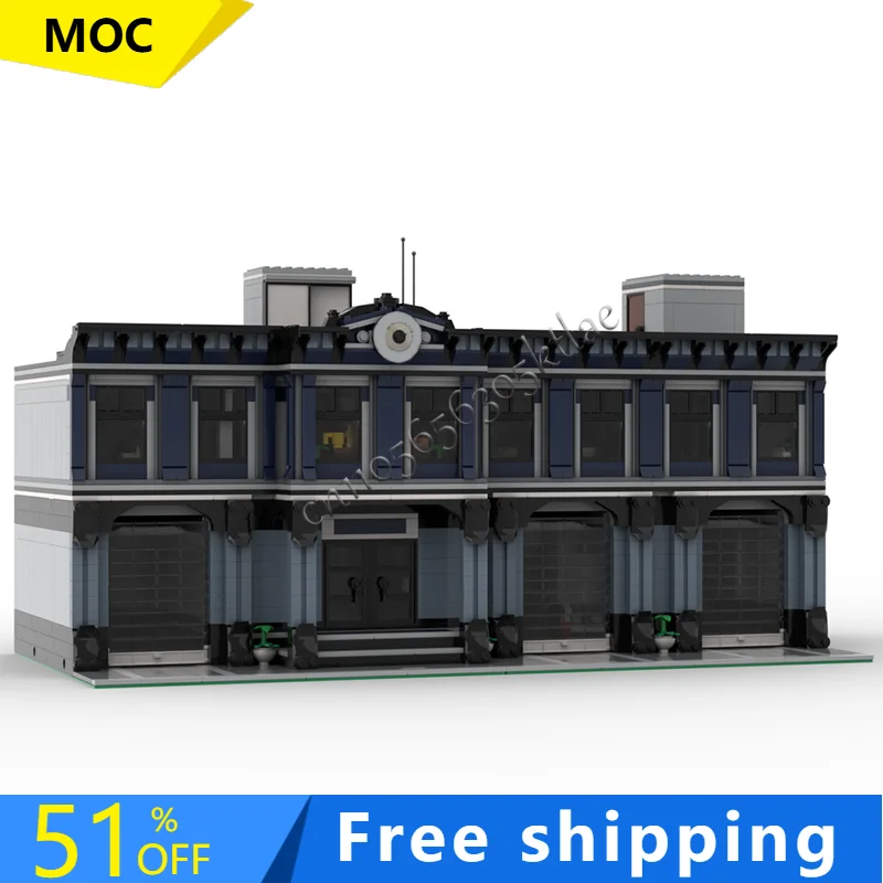 

New 2665 PCS MOC City Street Views Modular Police Station Building Blocks Diy Educational Assembly Children Toys Christmas Gifts