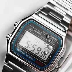 Luxus f91w Banduhr wasserdichte Retro digitale Edelstahl Sport Militär uhren Männer Frauen elektronische Armbanduhr Uhr