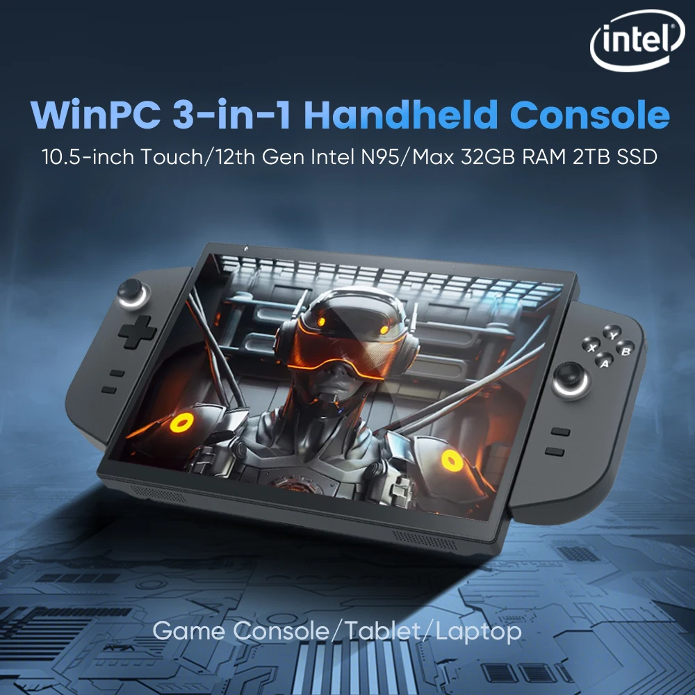 Console de jeu rétro avec écran tactile, tablette de jeu, mini ordinateur portable, manette de jeu, PC, 2025 pouces, 12e, Isabel Intel N95, Win11, 10.5