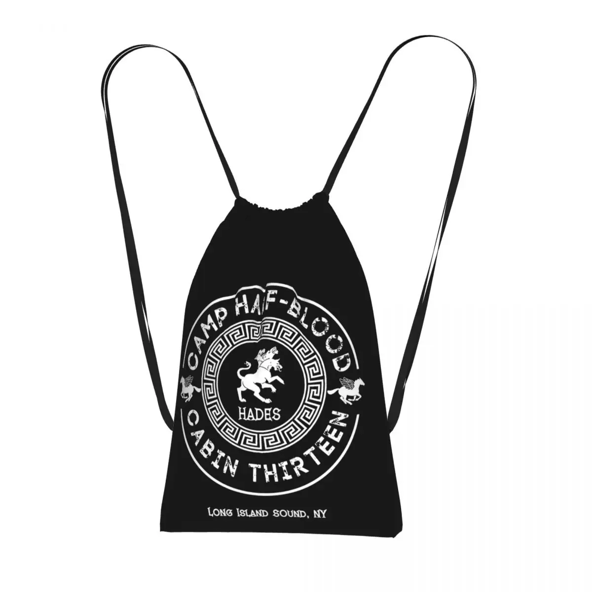 Cabin Thirteen Hades Percy Jackson Camp Half-Blood Drawstring Backpack hiking cycling Bag Travel Drawstring Bag for Men Women