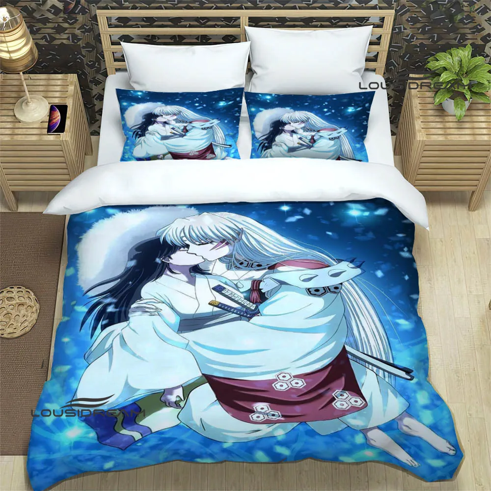 Inuyasha Cartoon Printed Bedding Sets exquisite bed supplies set duvet cover bed comforter set bedding set luxury birthday gift