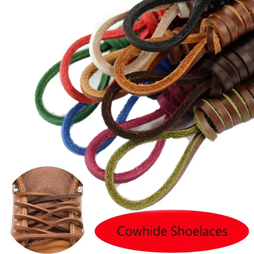 100CM Strings Unisex Boot Shoe Accessories Leather Shoelaces Shoe Rope Shoestring Cowhide laces