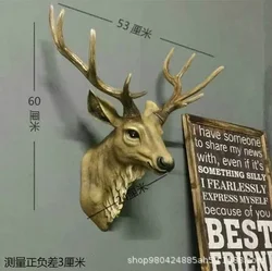Faux Deer Head, Faux Taxidermy Animal Head Wall Decor Handmade Farmhouse Decor Resin Home Decoration Accessories Modern for Wall