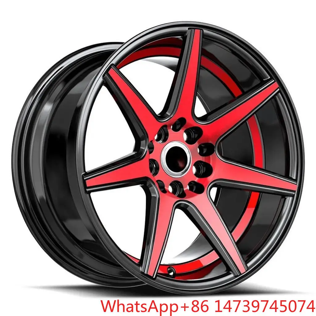 Forged Aluminum WheelsNew 17-20 Inch Alloy Wheel Seven Spokes PCD 5x114.3/5x120 Machined Red Face Concave Forged Passenger Car W