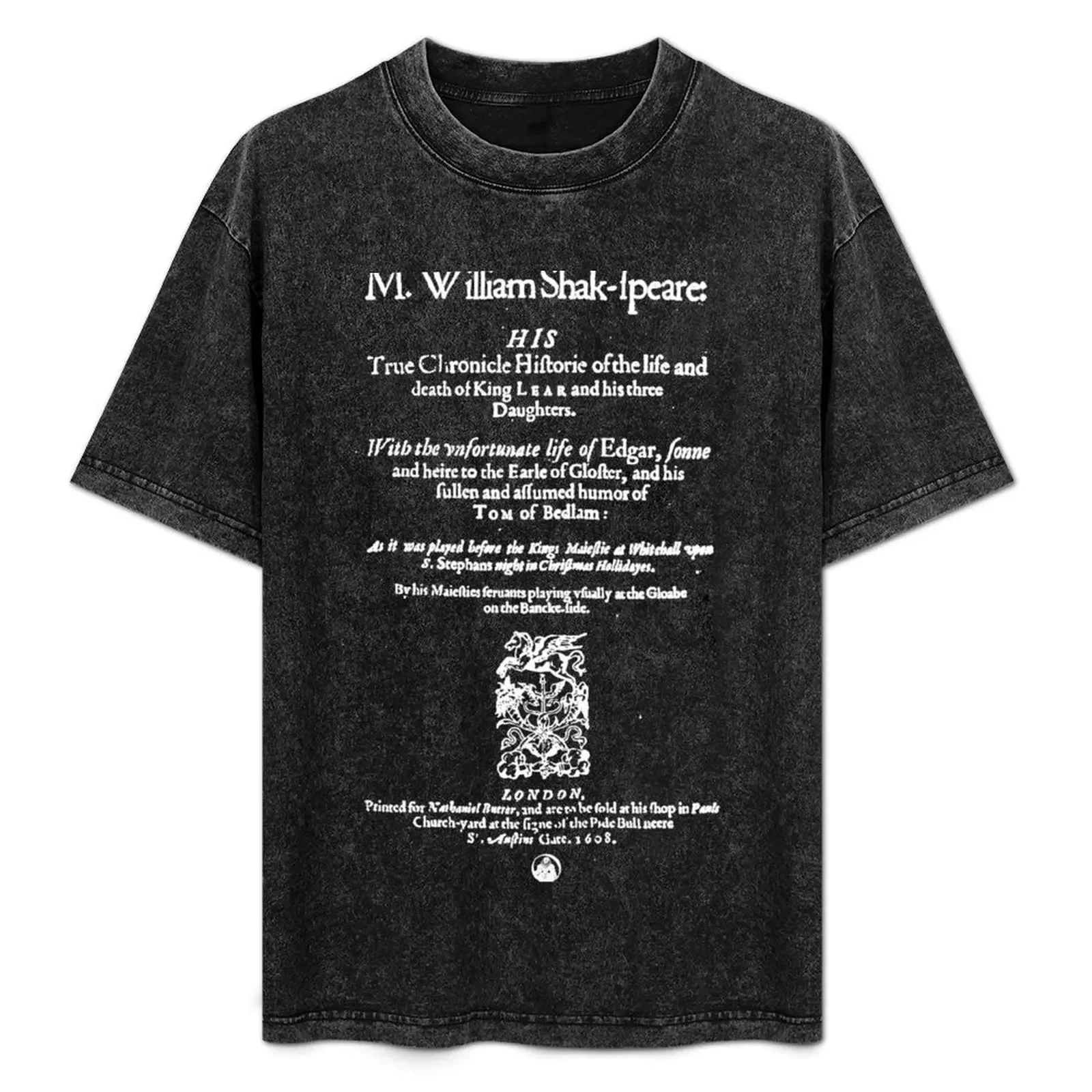 

Shakespeare King Lear Frontpiece - Simple White Version T-Shirt designer shirts men workout shirt